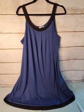Blue Sleep Gown with Black Trim